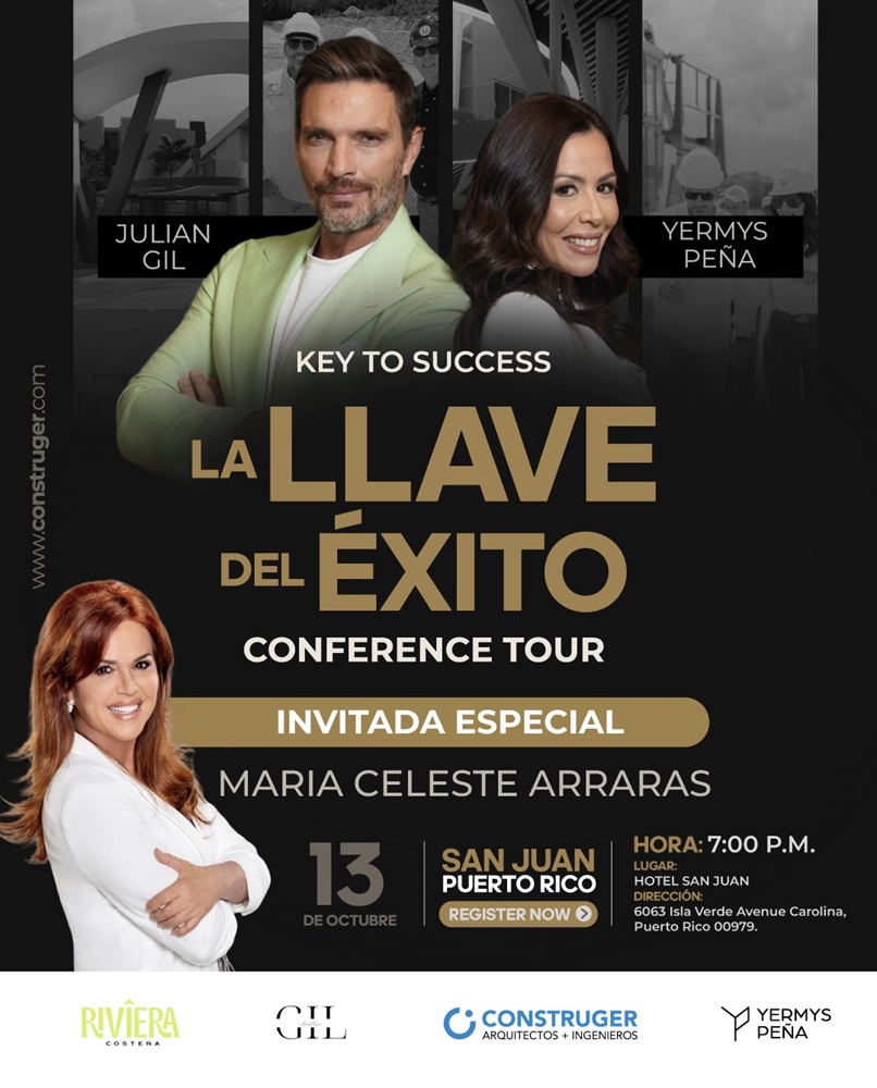 María Celeste Arrarás se une a Julián Gil en la gira “La Llave del Éxito”, la conferencia 